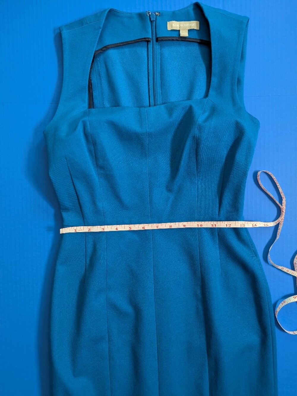 NWOT Banana Republic Teal Blue Sloan Sheath Midi Dress Size 6 - Picture 7 of 16